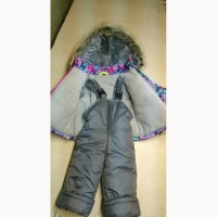 Зимний теплый костюм комбинезон для девочки 80-120 см рост