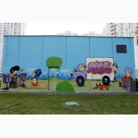 Роспись стен, граффити, оформление фасадов и итерьеров