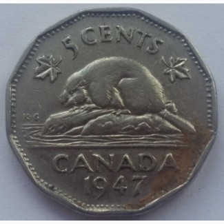 Канада 5 центов 1947 год