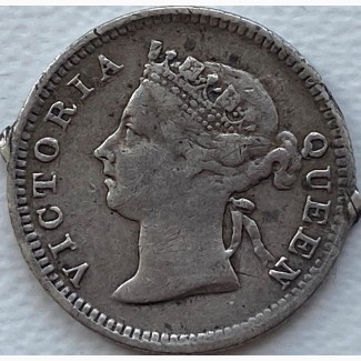 ГонКонг 5 центов 1901 год Серебро к36