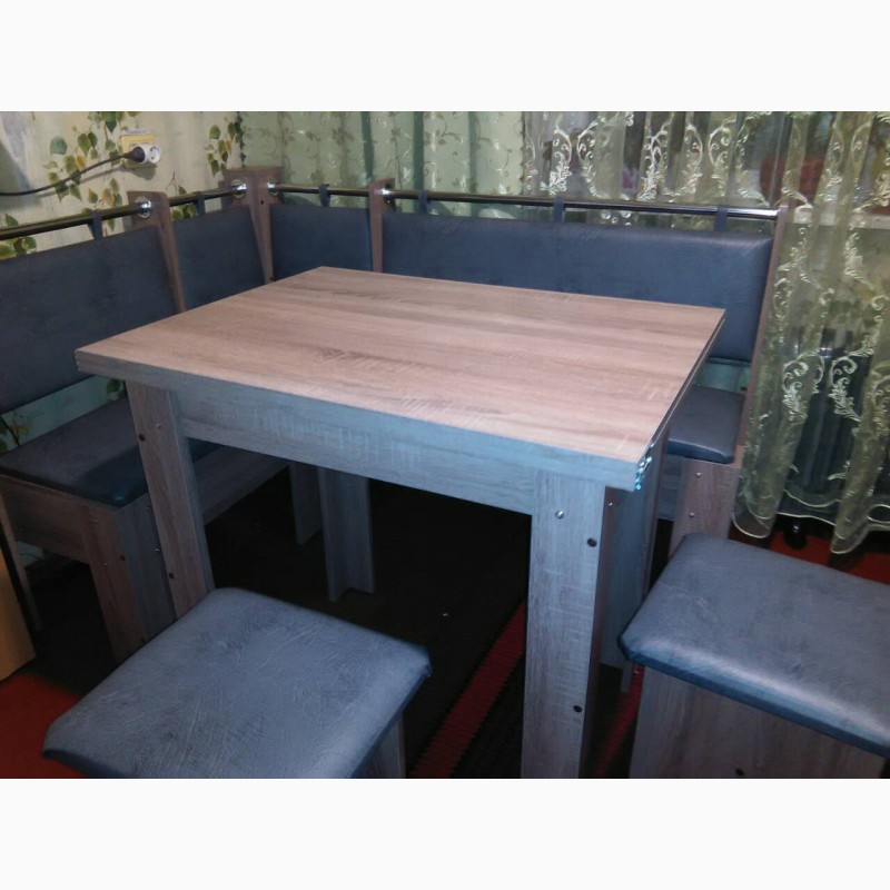 Фото 4. Кухонный уголок Гетьман: кухонный раскладной стол, угловой диванчик, 2 табурета