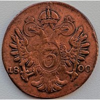 Австро Венгрия 3 Крейцеров 1800 год с441