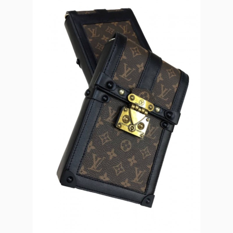 Фото 10. Женская маленькая коричневая модная стильная мини сумочка с фирменным теснением луивитон