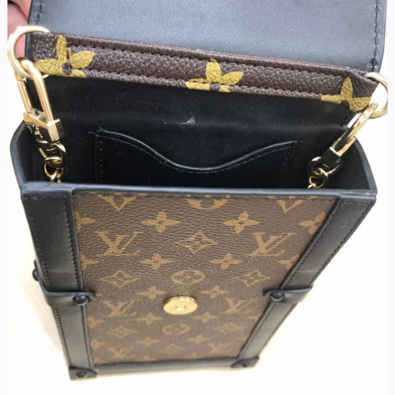 Фото 14. Женская маленькая коричневая модная стильная мини сумочка с фирменным теснением луивитон