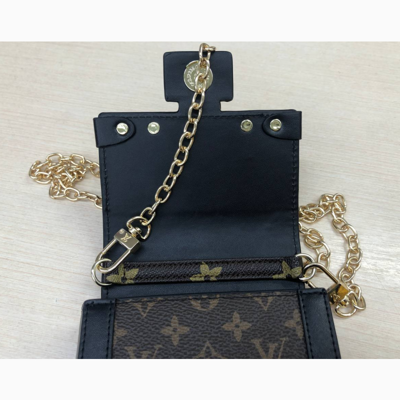 Фото 15. Женская маленькая коричневая модная стильная мини сумочка с фирменным теснением луивитон