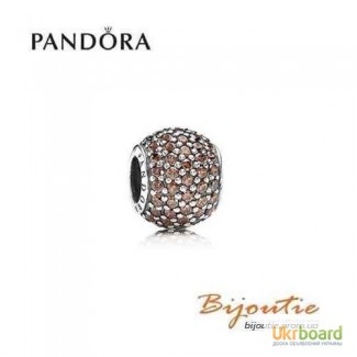 Оригинал Pandora шарм коричневый шар паве 791051BCZ
