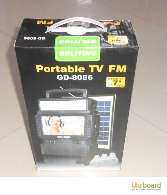 Фото 3. Внешний аккумулятор TV FM GDLite GD-8086 (солнечная панель)