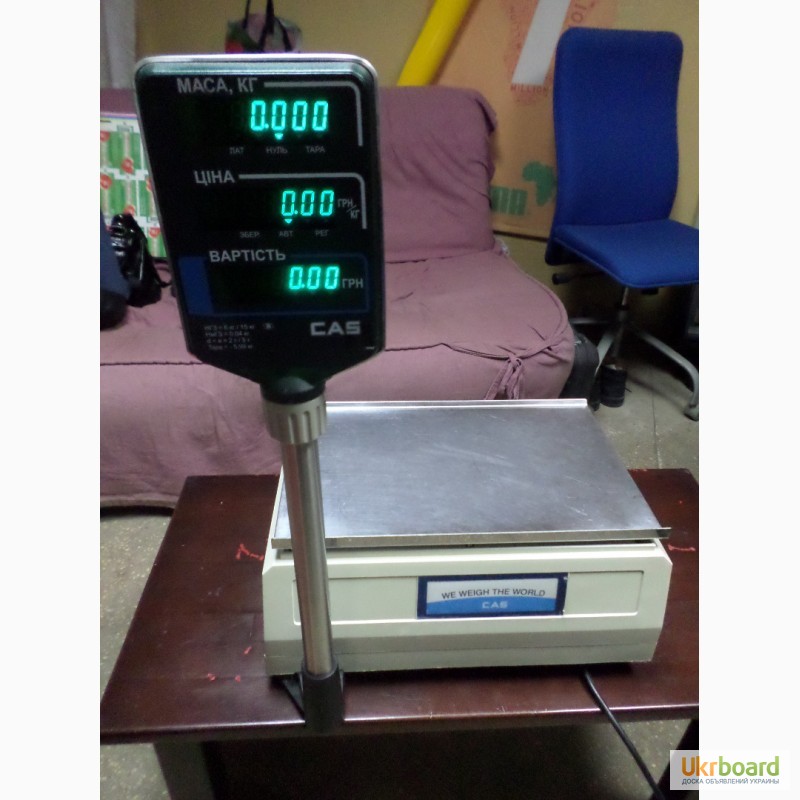 Фото 4. Торговые весы с принтером CAS LP-1-15 vs 1.6 R. RS-232.DUAL б/у, чекопечатающие весы б/у