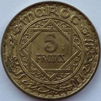 Марокко 5 франков 1946 год 338 СОСТОЯНИЕ
