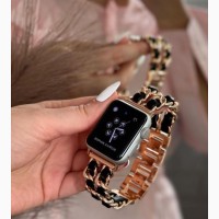 Ремешок для AppleWatch CHANEll 38/40 Шанель Gold Black Мега модный Стильный трендовый