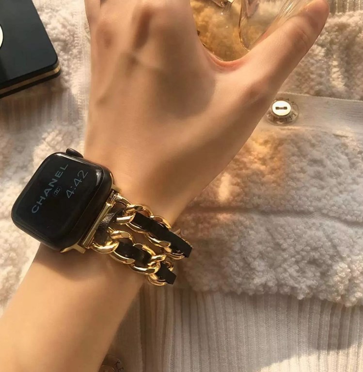 Фото 4. Ремешок для AppleWatch CHANEll 38/40 Шанель Gold Black Мега модный Стильный трендовый