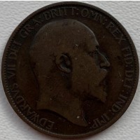 Англия 1/2 пенни 1908 год е391