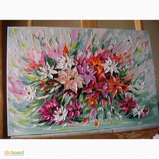 Картина маслом Феєрія квітів40х60
