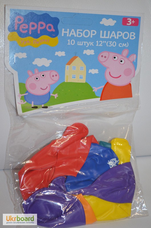 Фото 2. Воздушные шарики Свинка Пеппа, 10 шт