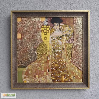 Картина маслом на холсте, копия Климта, Золотая Адель, 40х40 см. На подарок