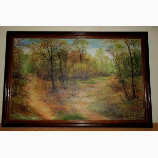 Картина холст масло 35х55 пейзаж в раме (дерево) 2001 г