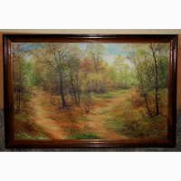 Картина холст масло 35х55 пейзаж в раме (дерево) 2001 г