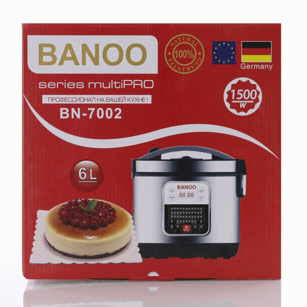 Фото 5. Мультиварка Banoo BN-7002 6л 1500W 48 программ скороварка пароварка йогурт