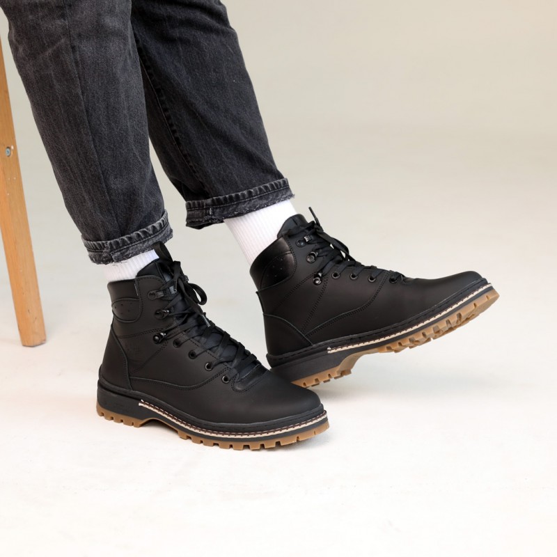 Фото 3. Стильні черевики в чорному універсальному кольорі, з натуральної шкіри