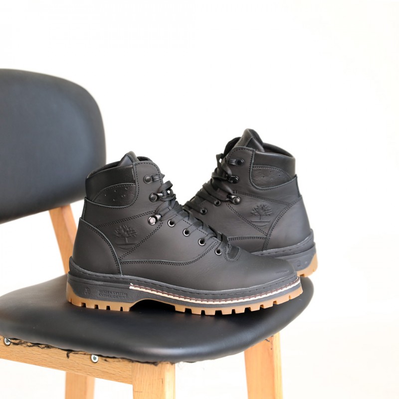 Фото 7. Стильні черевики в чорному універсальному кольорі, з натуральної шкіри