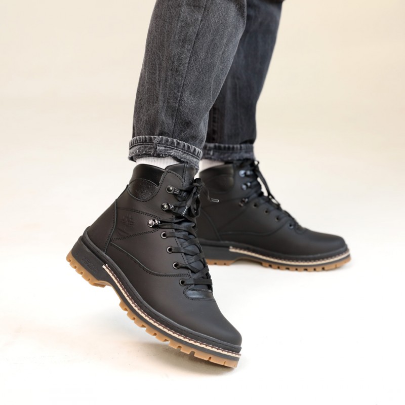Фото 9. Стильні черевики в чорному універсальному кольорі, з натуральної шкіри