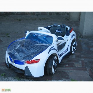 Детский электромобиль BMW i8 VISION, дверцы открываются, синий
