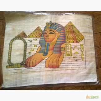Продам египетский папирус: сфинкс и пирамиды Гизы (картина из Каира)