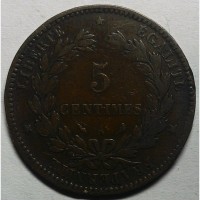 Франция 5 сантимов 1897 год