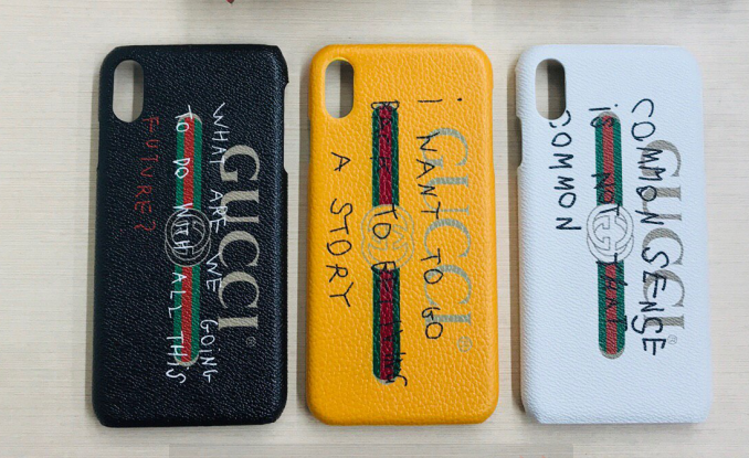 Фото 14. Чехол брендовый iPhone XS X 7/8+ 7/8 Gucci Logo Sylye Leather Blind for Love Gucci