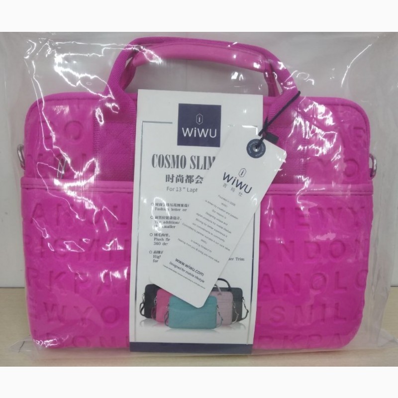 Фото 18. Сумка для ноутбука Wiwu Cosmo Vogue Slim case 13”- 14” плечевой ремень Pink Slim case