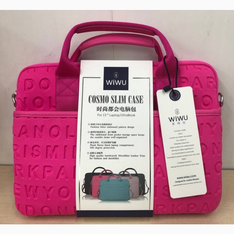 Фото 9. Сумка для ноутбука Wiwu Cosmo Vogue Slim case 13”- 14” плечевой ремень Pink Slim case