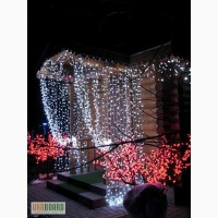 Оформление украшение зданий к Новому году, новогоднее световое оформление фасадов