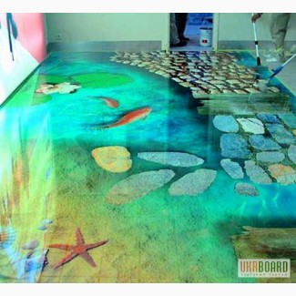 Цветные, прозрачные, 3D декоративные наливные полы