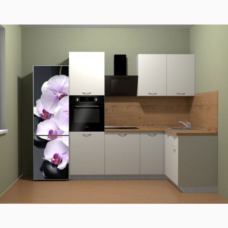 Фото 6. Наклейки на холодильник Орхидея