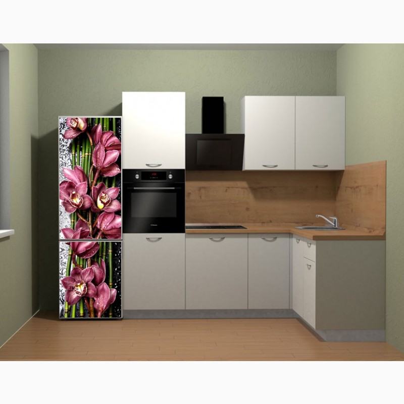 Фото 7. Наклейки на холодильник Орхидея