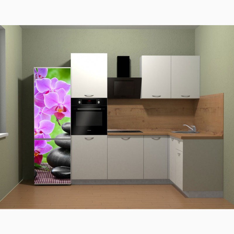 Фото 9. Наклейки на холодильник Орхидея