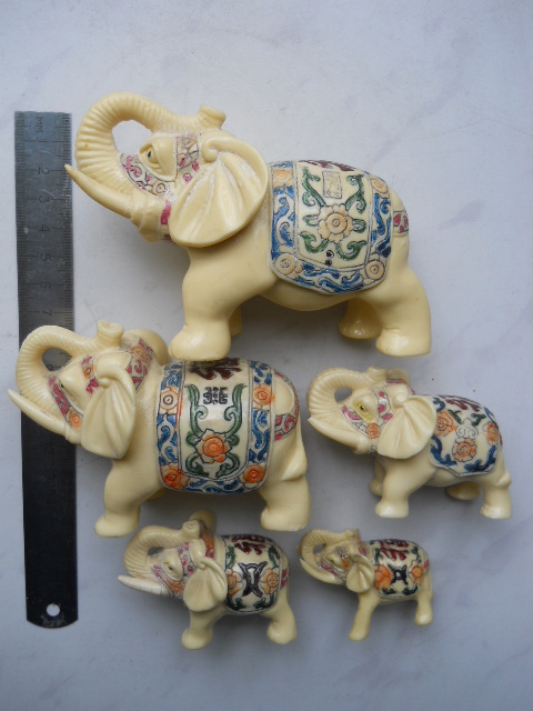 Фото 11. Пять Индийских слонов с ручной росписью