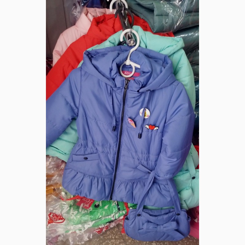Фото 4. Детские демисезонные куртки с сумочкой четыре цвета, возраст 1-4 года