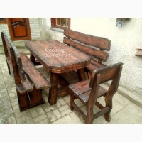 Комплект Охотничий 2 (стол, стулья, лавки, кресла) в сад, для бани