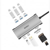 Переходник adapter HUB Type-C 4 in 1 Wiwu Apollo A440 USB-хаб адаптер WIWU 4 in 1 Adapter