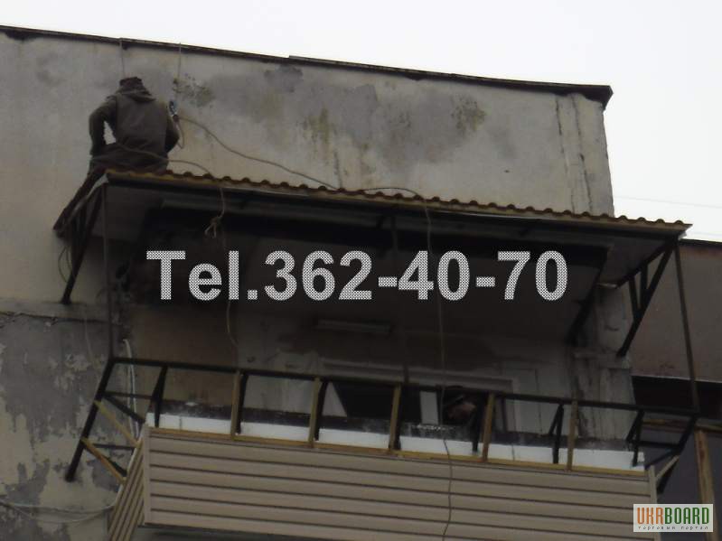 Фото 19. Козырек на балконе. Монтаж, демонтаж, ремонт балконного козырька (крыши). Киев