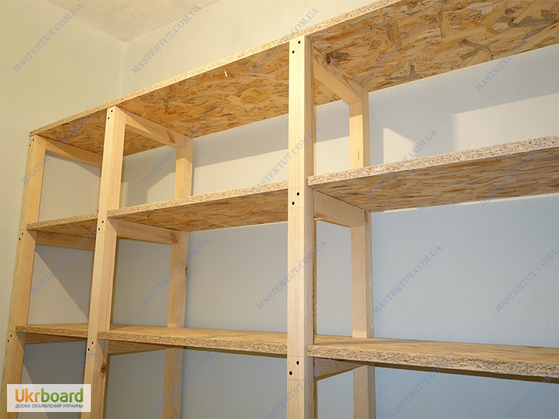 Фото 4. Изготовлю на заказ недорого деревянную полку-стеллаж в кладовую или гараж
