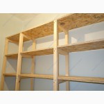 Изготовлю на заказ недорого деревянную полку-стеллаж в кладовую или гараж