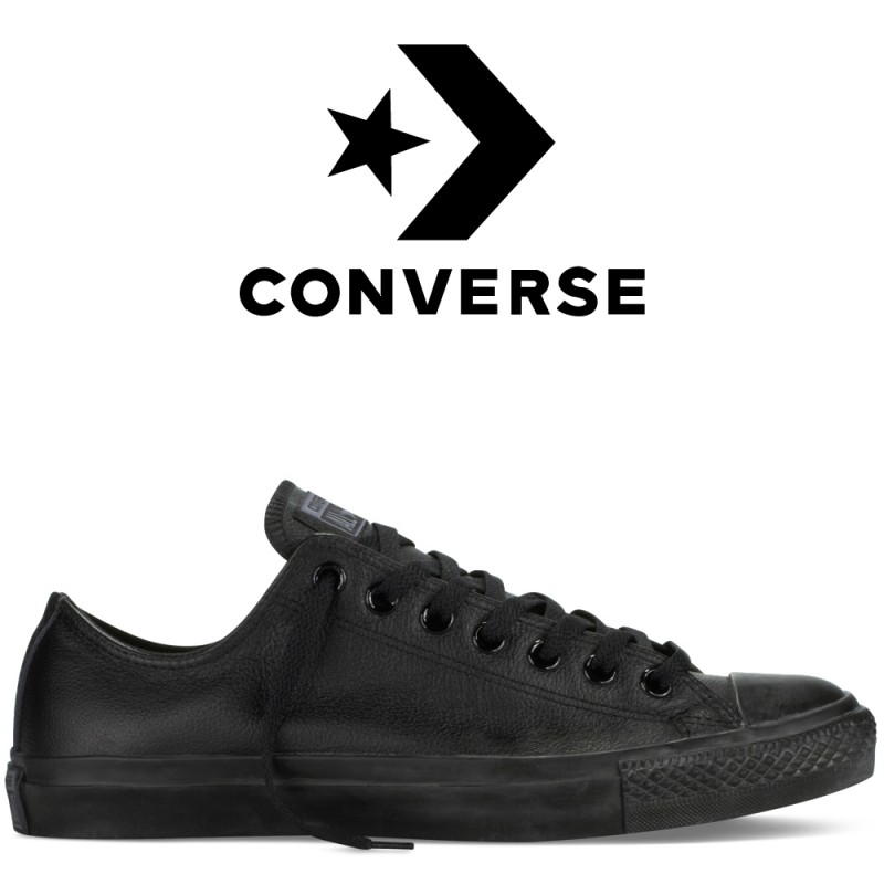 Кеды Converse All Star Чёрные Кожаные Конверсы 135253C