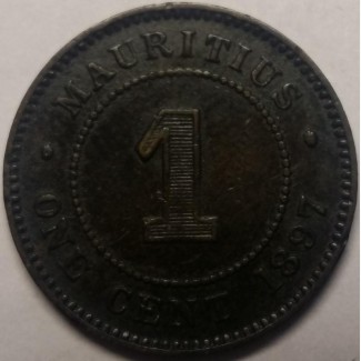 Маврикий 1 цент 1897 RRR, РЕДКАЯ