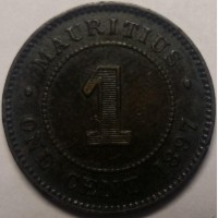 Маврикий 1 цент 1897 RRR, РЕДКАЯ