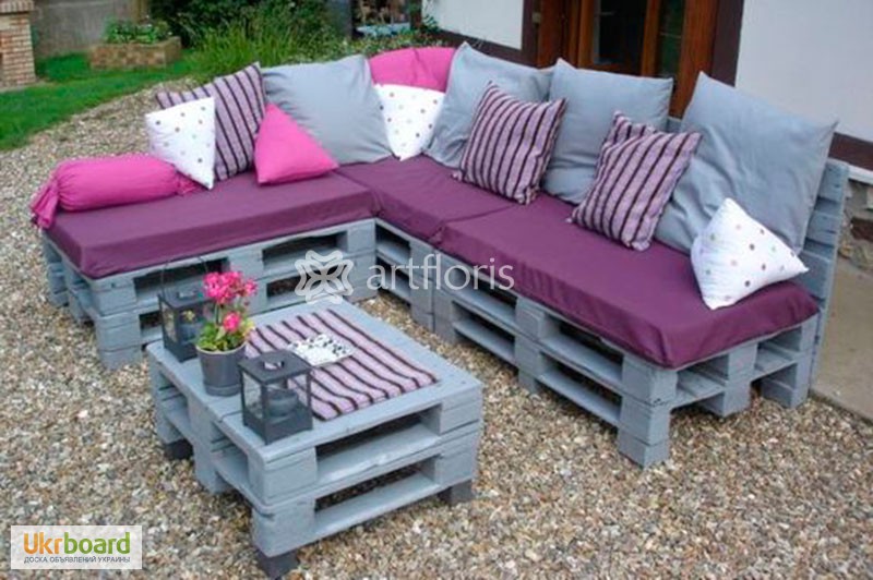 Фото 3. Мебель из поддонов, диван в стиле кантри, деревянная садовая мебель, диван из паллет