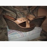 Кожаные Сабо / Босоножки на платформе / Женская обувь Немецкое Качество