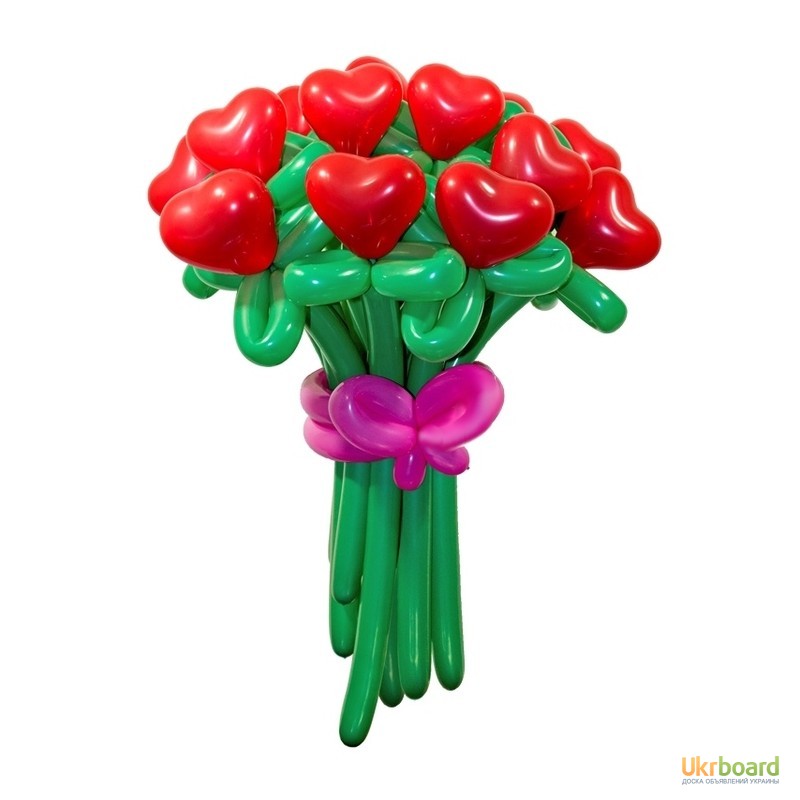 Фото 4. Букет цветов из воздушных шаров