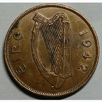 Ирландия 1 пенни 1942 год СОСТОЯНИЕ